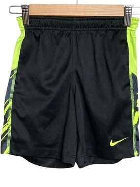 Boy’s Nike DriFit Black & Neon Yellow Pull On Athletic Shorts - Size 6